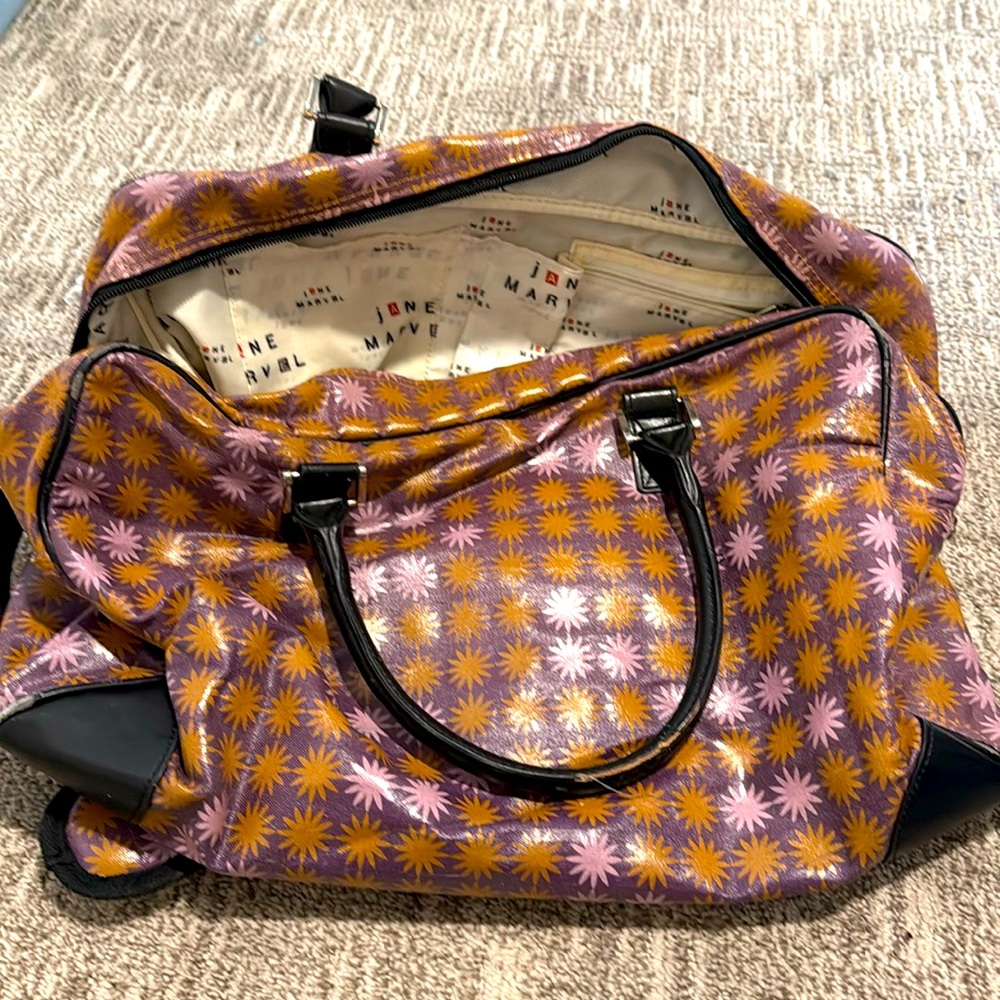 Jane Marvel Vibrant Purple and Orange Floral Shoulder Bag